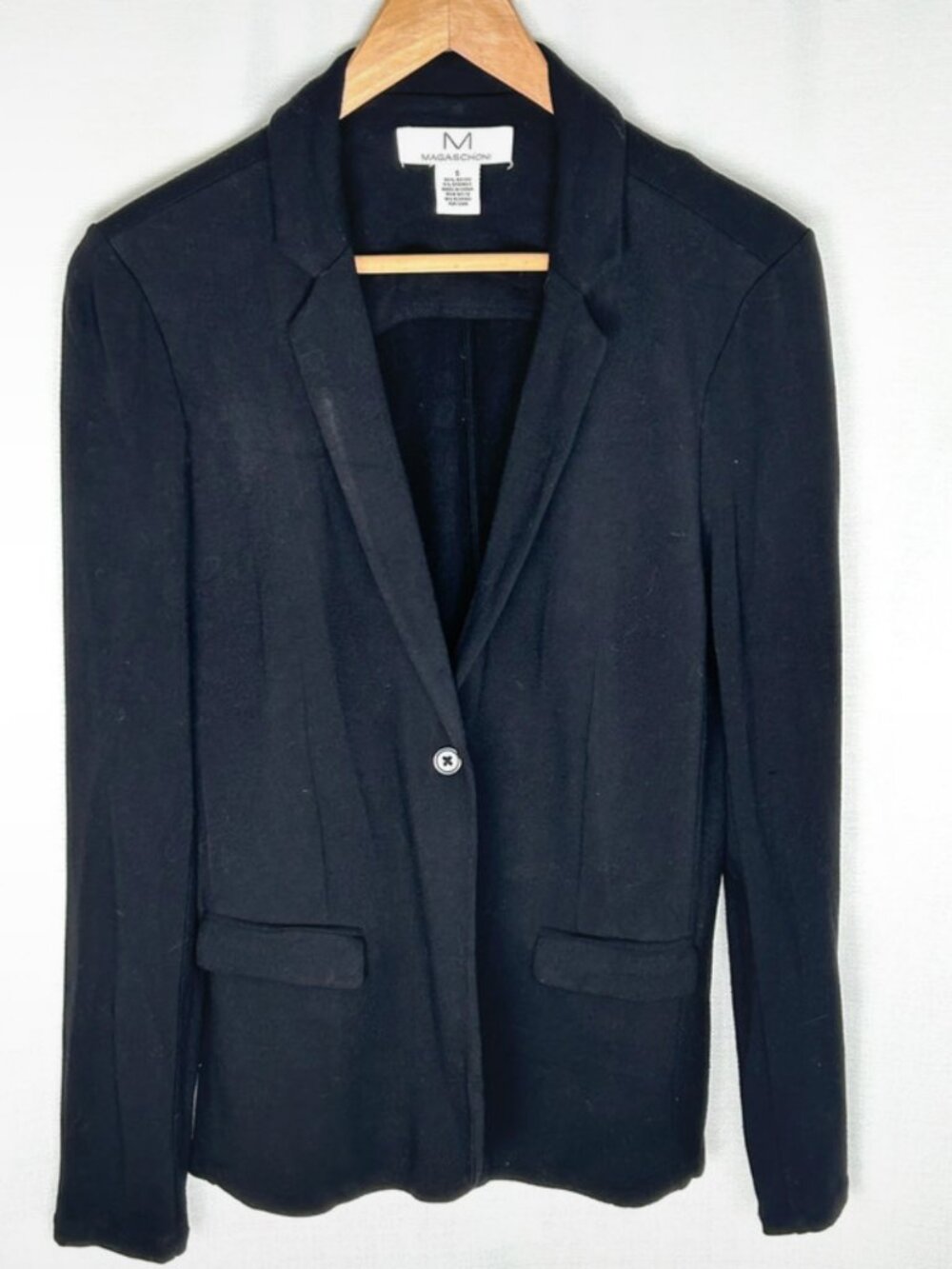 Magaschoni Black Ponte Knit Blazer | Size S